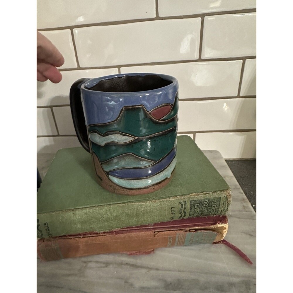 Mara Mexican Pottery Handcrafted Mug Vintage Abstract Mountain Southwest Art Cup